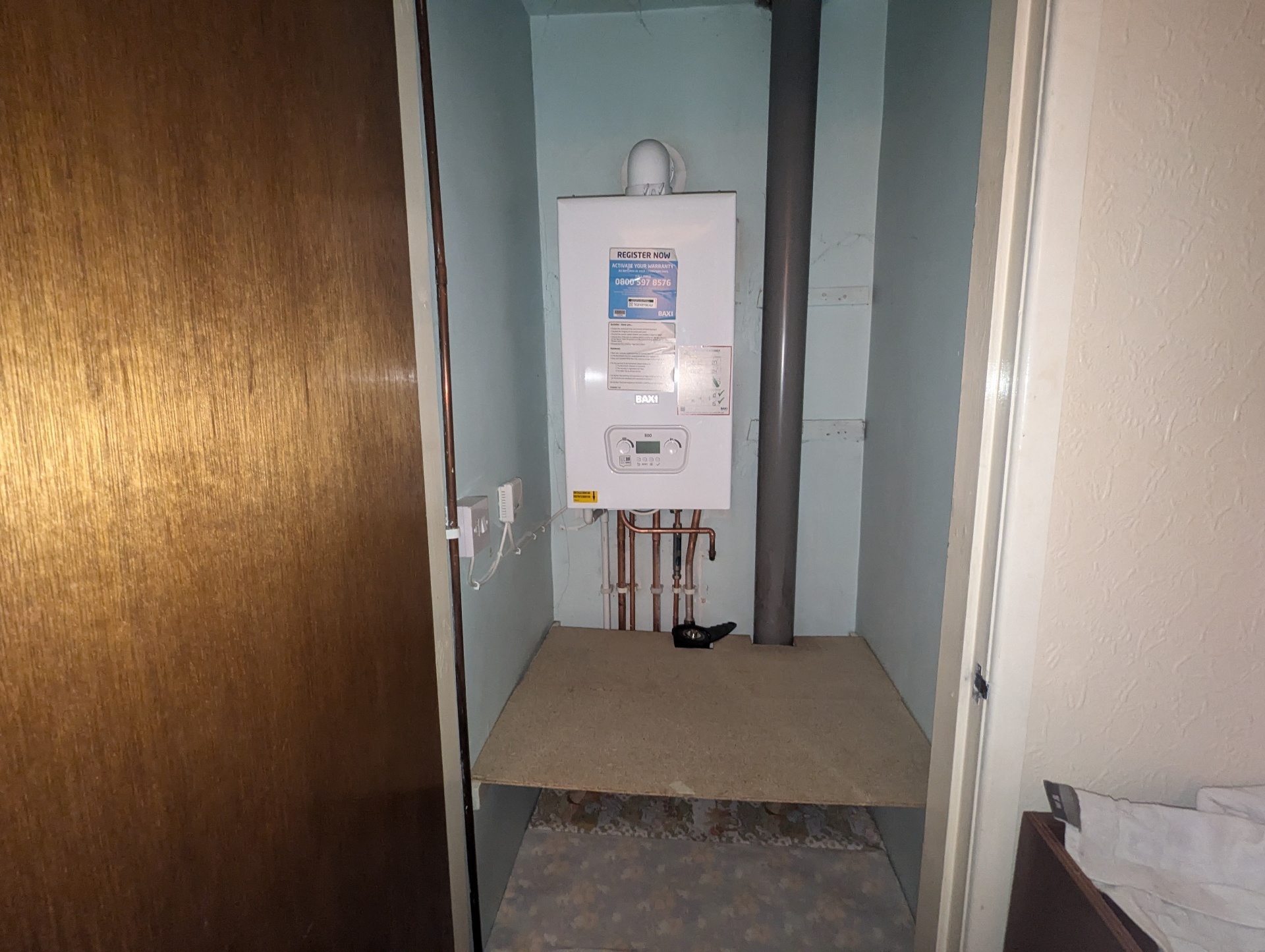 Baxi combi boiler replacement with new pipework and controls